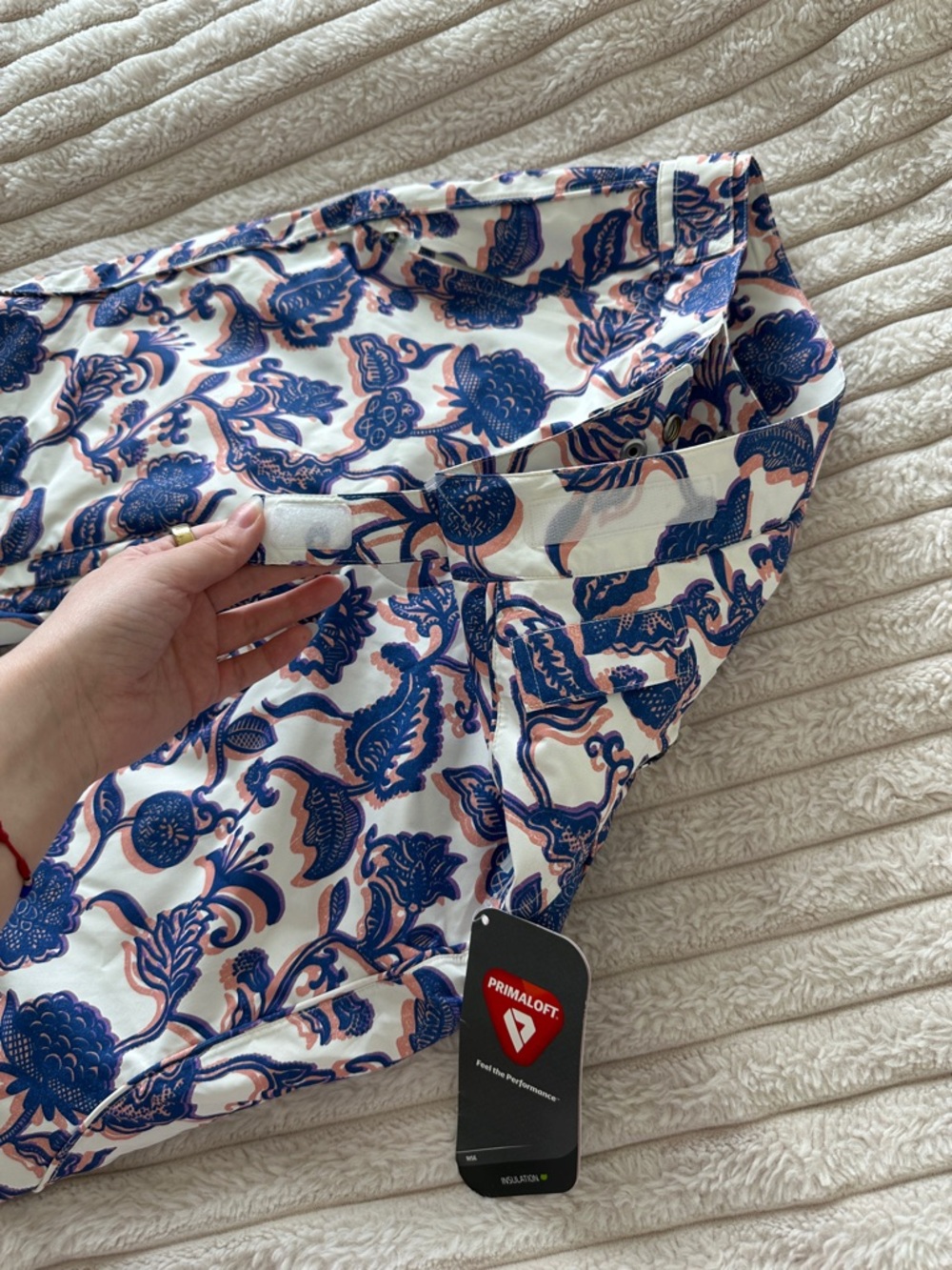 NWT Free People Floral Print Snow Pants | Blue Pink White Ski Snowboard Pant - Picture 16 of 17